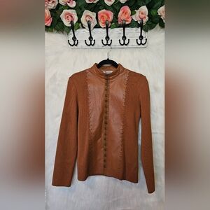 Nygard *Rare* Yellowstone Style Leather & Knit Sweater/Jacket